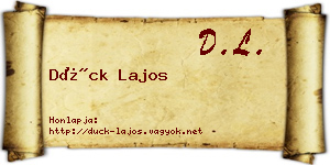 Dück Lajos névjegykártya