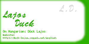 lajos duck business card